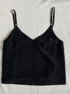 Madewell 100% Silk Button Front Cami Black Size 0